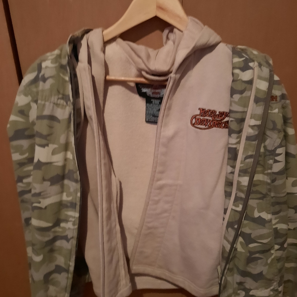 Harley Davidson womens 2 piece camouflage jacket size medium